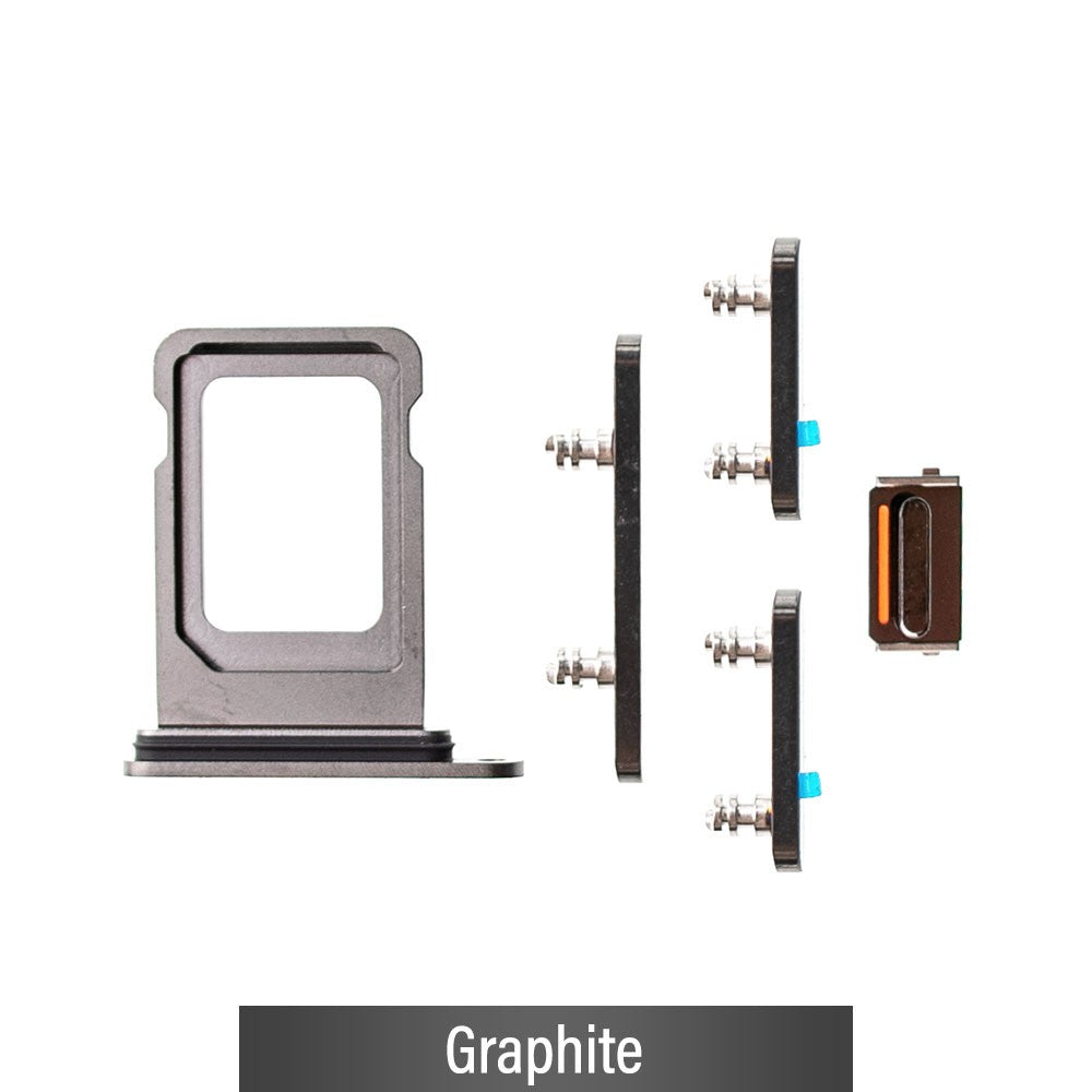 SIM Card Tray and Side Button for iPhone 13 Pro / 13 Pro Max-Graphite SIM Card Tray and Side Button for iPhone 13 Pro / 13 Pro Max-Graphite